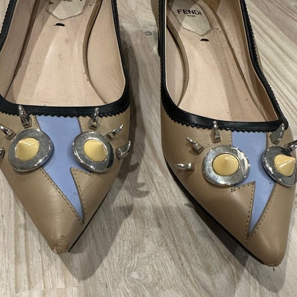 Fendi Nude Flat with silver heel - Picture 4 of 9